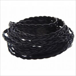 Vrkôčik - imitácia kože 5 mm čierna 0,5 m (2102)